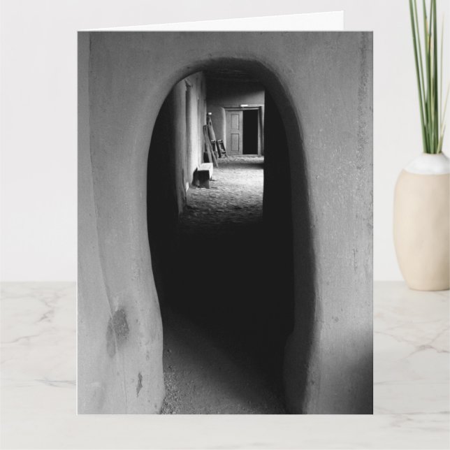 Carte Adobe Doorway Architecture Photographie noir et bl (Devant)