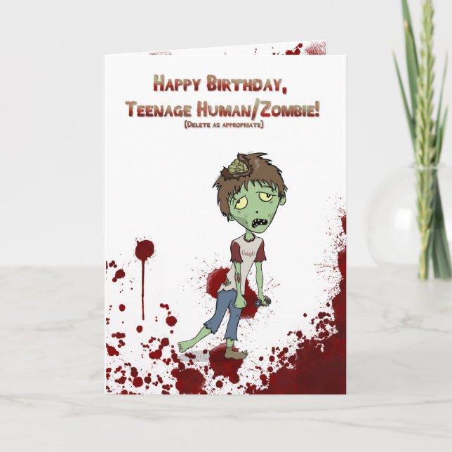 Carte Adolescent de zombi de joyeux anniversaire (Devant)