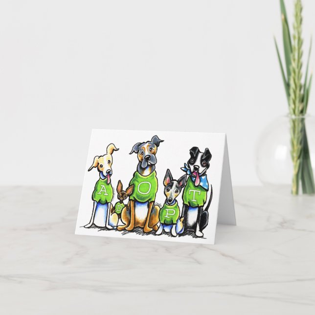Carte Adoptez les chiens d'abri le tee - shirt que vert (Devant)