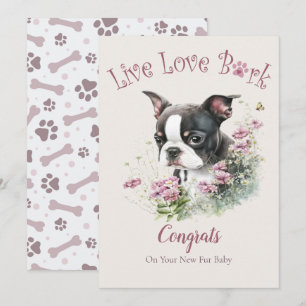 Carte Adoption de chien Boston Terrier, journée Gotcha