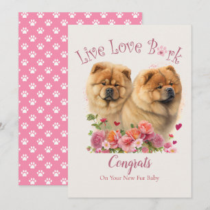 Carte Adoption de chien Chow Chow, journée Gotcha