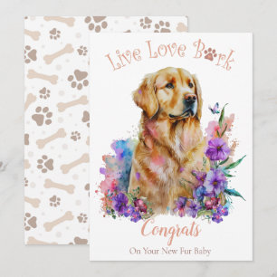 Carte Adoption de chien Golden Retriever, Jour de Gotcha