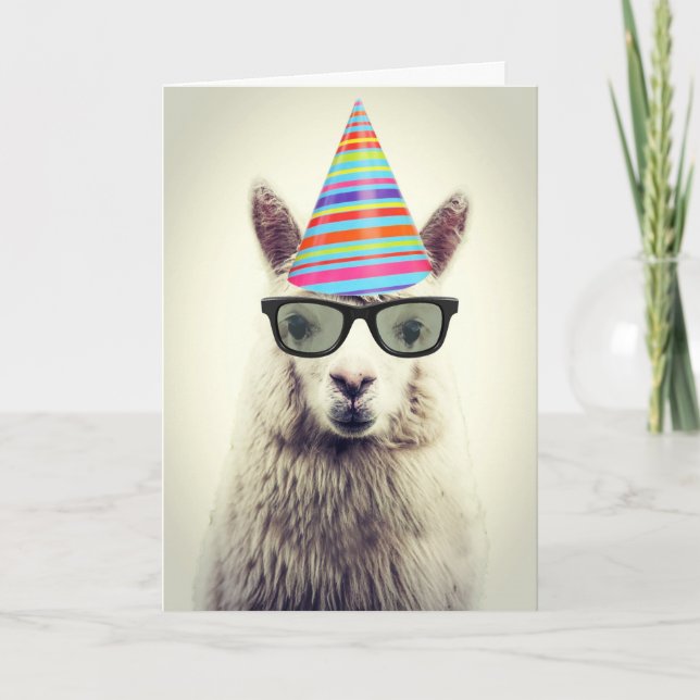 Carte Adorable Alpaca, Anniversaire (Devant)