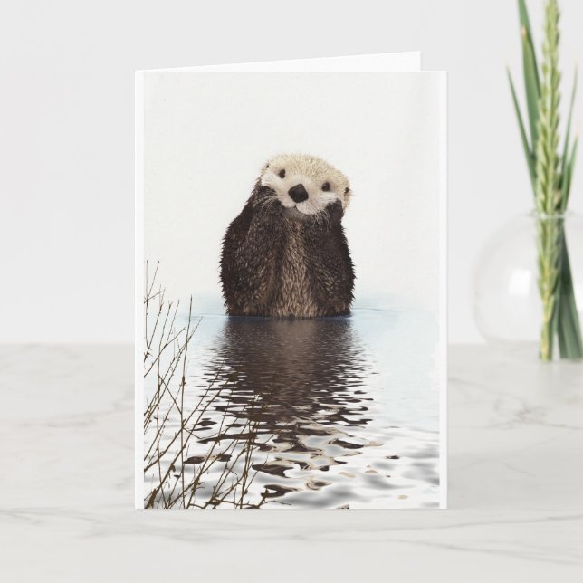 Carte adorable animal de loutre moelleuse mignonne (Devant)