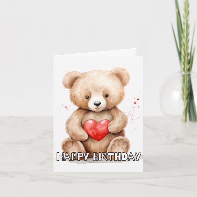 Carte adorable animal farci Happy belle (Devant)