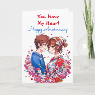 Carte Adorable Anniversaire Personnalisé Anime Couple