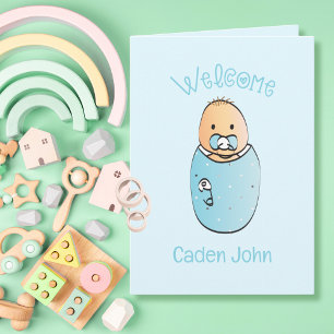 Carte Adorable Blue Boy Sweet Keepsaké Baby shower