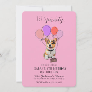 Carte Adorable Corgi Rose Joueur Anniversaire Personnali