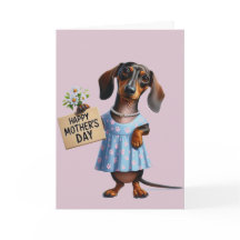 Adorable Dachshund Fête des Mères 