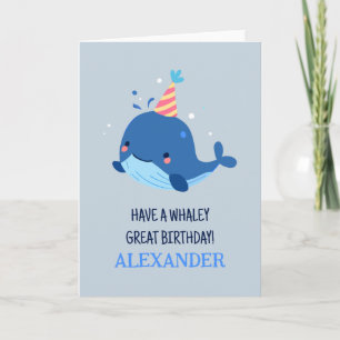 Carte adorable jeu de mots amusant - Avoir une baleine g