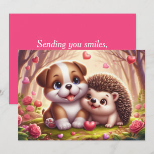 Carte adorable pour la Saint-Valentin - Carte plat