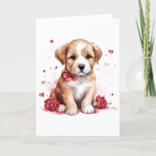 Carte Adorable Puppy Valentine's Day