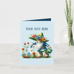 Carte adorateurs de gnome de jardinage mignon ajouter du