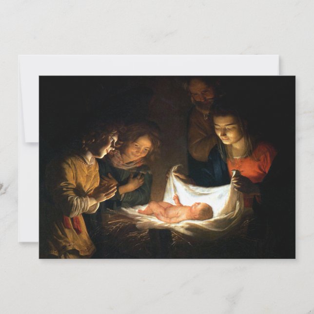 Carte Adoration de l'Enfant Jésus - Honthorst (Devant)