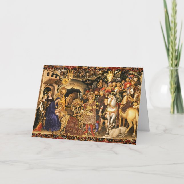 Carte ADORATION DE MAGI Gentile Da Fabriano, Noël (Devant)