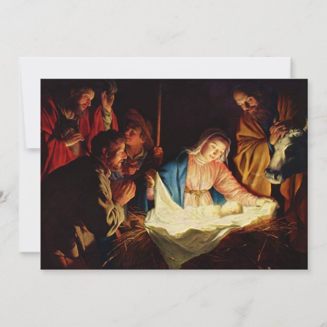 Carte Adoration des bergers - Honthorst (Devant)