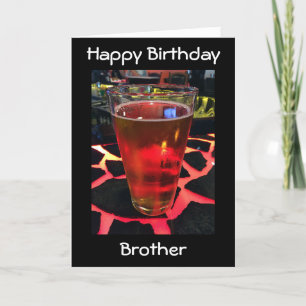 CARTE ADULT BROTHER'S BIRTHDAY-BEER ON A COOL BAR