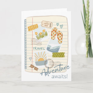 Carte Adventure Await Scrapbook Travel Design