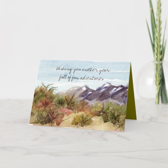 Carte Adventure Birthday Desert Mountain Landscape (Devant)