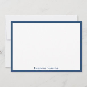 Carte Aegean Blue Elegant Moderne Flat Note
