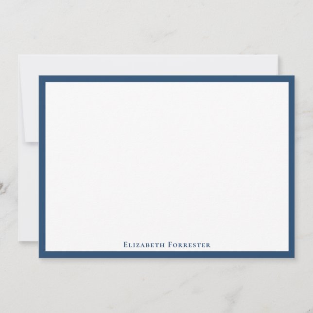 Carte Aegean Blue Elegant Moderne Flat Note (Devant)