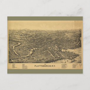 Carte aérienne de Plattsburgh New York (1899)