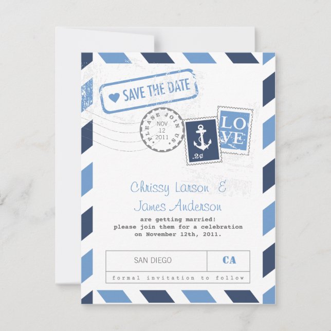 Carte Aérienne Naissance à Envoyer Save the Date (Devant)