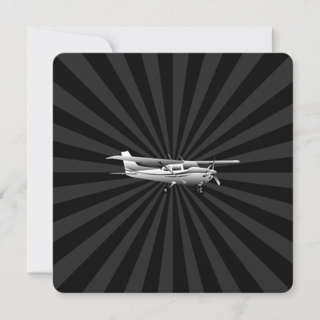 Carte Aéronef classique Cessna Silhouette Flying Burst (Devant)