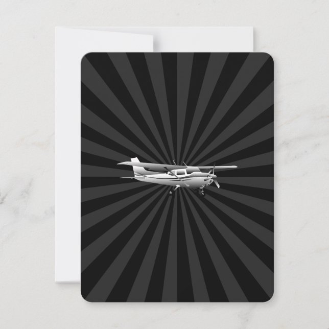 Carte Aéronef classique Cessna Silhouette Flying Burst (Devant)