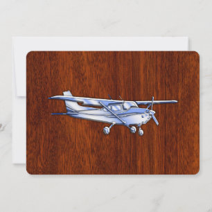 Carte Aéronef Classique Chrome Cessna Flying Mahogany
