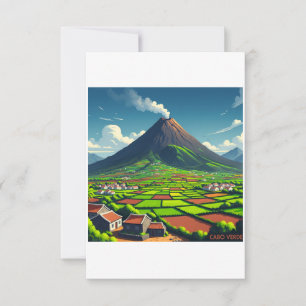 Carte Affiche Cabo Verde – Volcan et paysages tropicaux