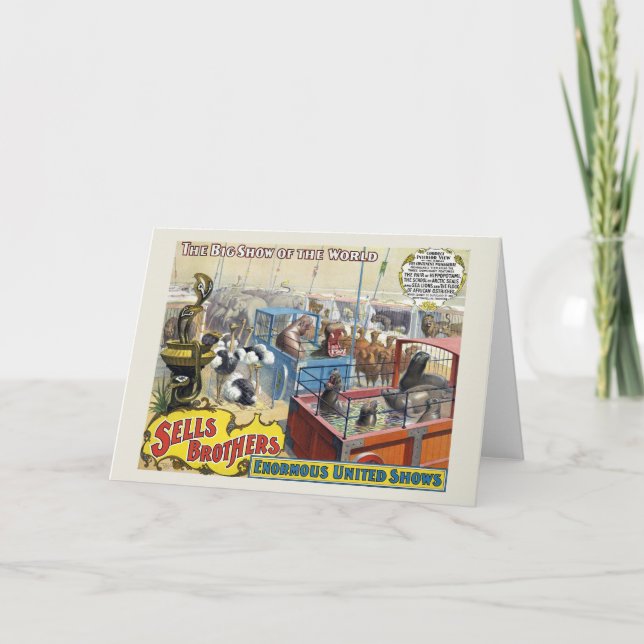 Carte Affiche De Cirque Montrant Des Animaux Sauvages Da (Devant)