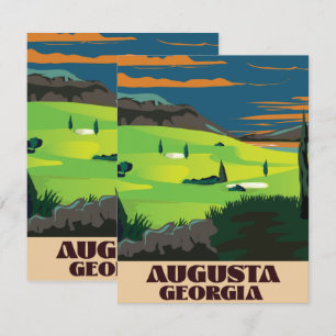 Carte Affiche de golf d'Augusta Géorgie