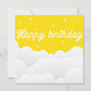 Carte Affiche de la fête d'anniversaire jaune vif