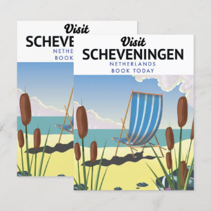 Carte Affiche de la plage de Scheveningen aux Pays-Bas