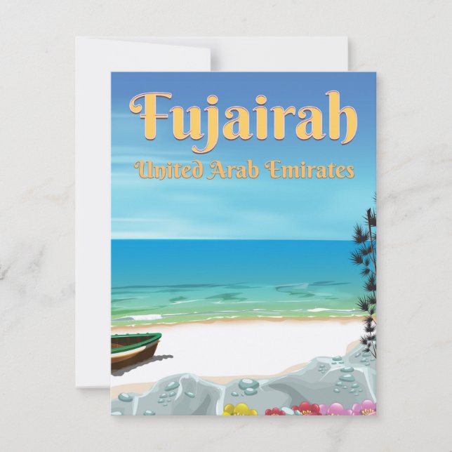 Carte Affiche de plage de Fujairah Émirats Arabes Unis (Devant)