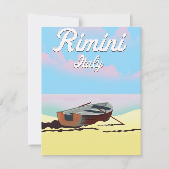 Carte Affiche de plage de Rimini Italie (Devant)