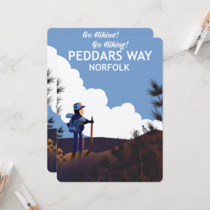 Carte Affiche de randonnée Peddars Way Norfolk