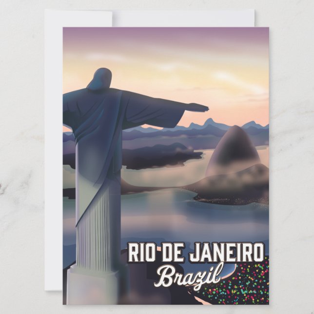 Carte Affiche de Rio de Janeiro Brésil. (Devant)
