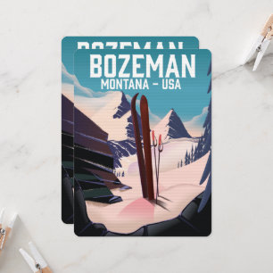 Carte Affiche de ski Bozeman Montana