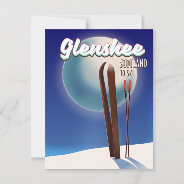 Carte Affiche de ski Glenshee Écosse (Devant)