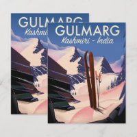 Affiche de ski Gulmarg Kashmiri Inde