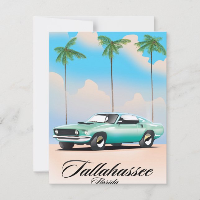 Carte Affiche de Tallahassee Florida Travel. (Devant)