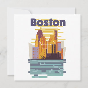 Carte Affiche de voyage à Boston