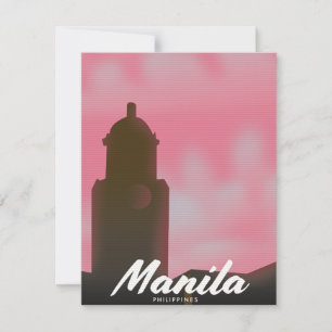 Carte Affiche de voyage à Manille Philippines.