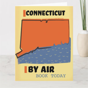 Carte Affiche de voyage aérien du Connecticut