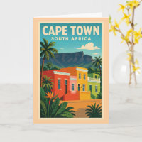 Affiche de voyage au Cap, Afrique du Sud,