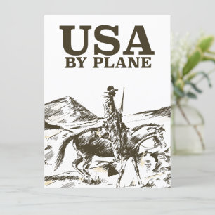 Carte Affiche de voyage Cowboy USA