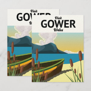 Carte Affiche de voyage de Gower Wales