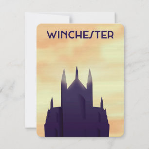 Carte affiche de voyage de la cathédrale de Winchester i